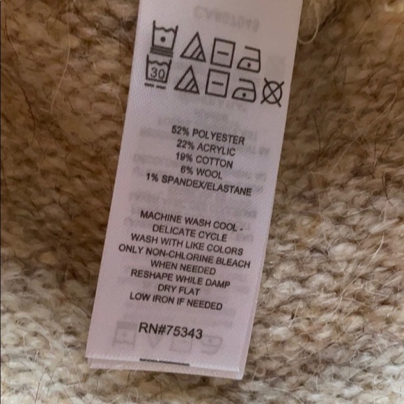 Dolman oversized turtleneck cowl tan beige oatmeal sweater - Picture 4 of 4